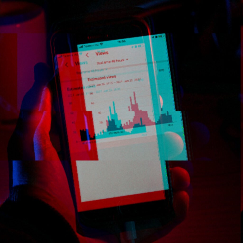 glitched photo of a mobile screen
